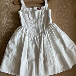 Staud White Corset Dress